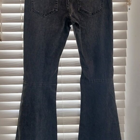 Free People Black Flare Jeans Women’s Size 28 Stretch High Rise Jegging Pull-On - Picture 8 of 10